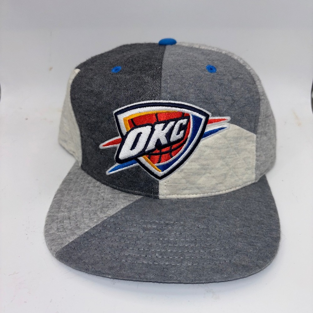 Mitchell & Ness Oklahoma City Thunder OKC Snapback Hat Grey Quilted Jersey Cap